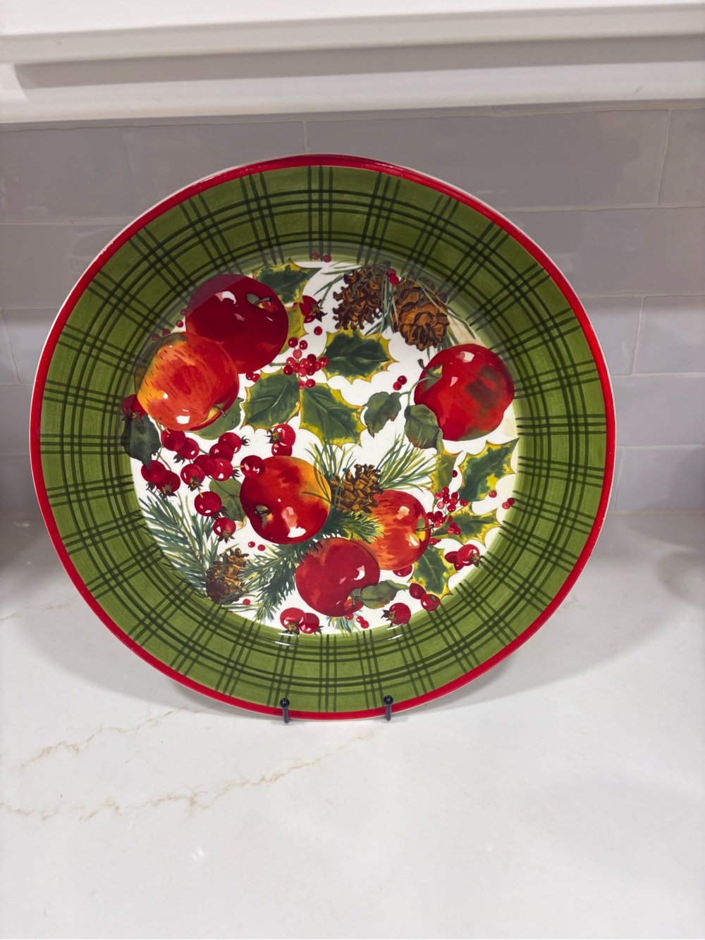Festive Green & Red Holiday Salad Plate - Brand - Picture 2 of 4